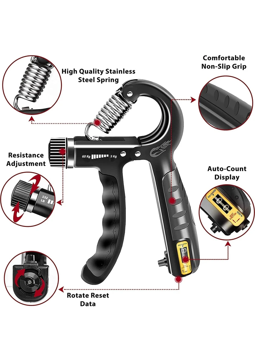 Sayaçlı El Yayı 60 kg - 5 kg Ayarlanabilir 1 Adet El Yayı Bilek Kas Güçlendirici